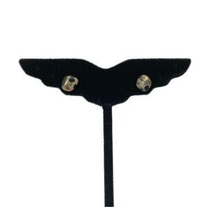 METAL DIPPED Stone Stud Earrings Grey Gold